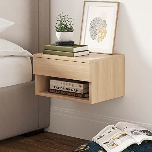 Nathan James Jackson Mid-Century Side, 2-Drawer Nightstand, Accent or End Table with Storage, Light  | Amazon (US)