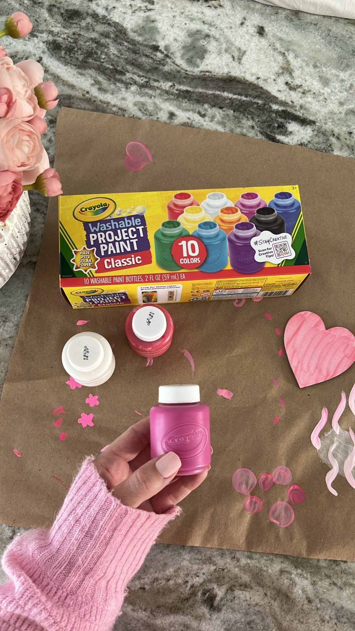 Used this Crayola washable paint the second time we painted our magnetic canvas hearts, and it was so much easier to wash the paint off Mallory’s hands!

Kids craft, craft supplies, valentines craft, toddler craft, toddler activity 

#LTKValentine #LTKBaby #LTKKids