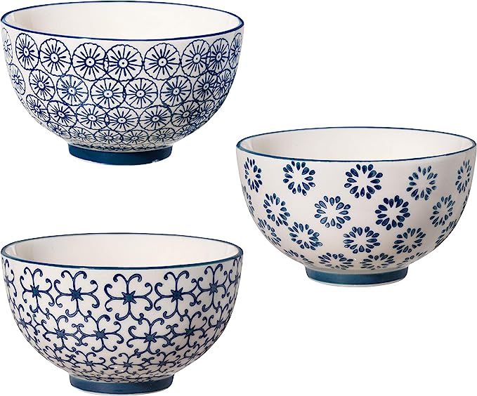 Bloomingville stoneware Bowls Kristina Set of 3 Styles | Amazon (US)