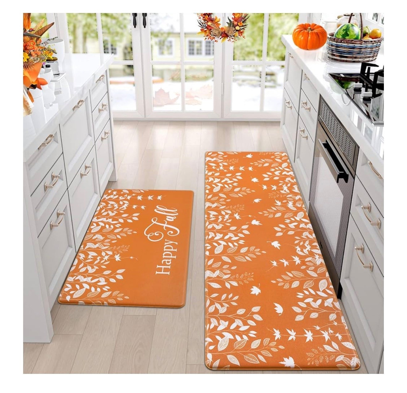 Likiyol Fall Kitchen Rugs Set of 2, Happy Fall Kitchen Mats for Floor Thanksgiving Kitchen Rugs Anti Fatigue Fall Rugs, Autumn Maple Kitchen Mat for Thanksgiving Decorations, 18'' x 30'' + 18'' x 48''

#LTKHome #LTKSeasonal #LTKStyleTip