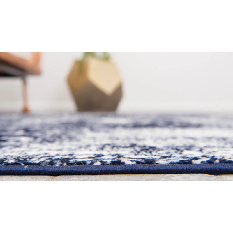 Brandt Floral Navy Blue Area Rug | Wayfair North America