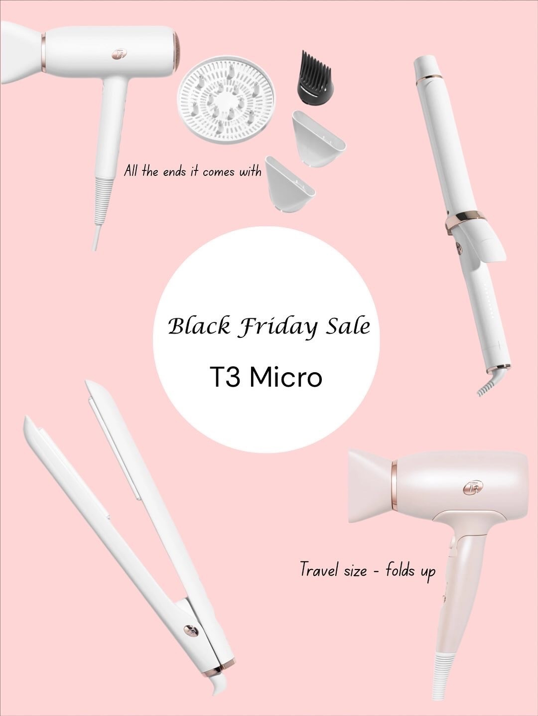 T3 micro is having their big Black Friday sale - 30% off! We are a big fan of this brand in my house amongst me and my two daughters. And I have been using their products for years and years now - the hair dryer (I use the nozzle, one daughter uses the diffuser), straightener/flat iron, curling iron, and travel hair dryer. 

#t3micro #t3hairdryer #t3hairtools #hairtools #blackfriday #salealert‼️ #giftideasforher 

#LTKGiftGuide #LTKSaleAlert