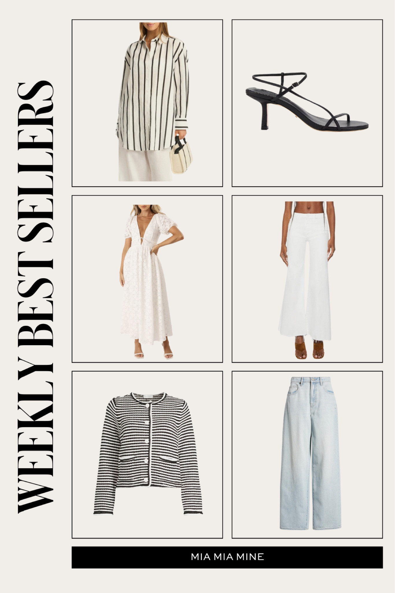 This week’s best seller on #miamiamine
Nordstrom stripe button up shirt / swimsuit coverup
Tony Bianco strappy sandals
Nordstrom white lace dress
Mother white jeans
Free assembly stripe cardigan 
Nordstrom wide leg jeans under $100

#LTKSeasonal #LTKFindsUnder100 #LTKStyleTip