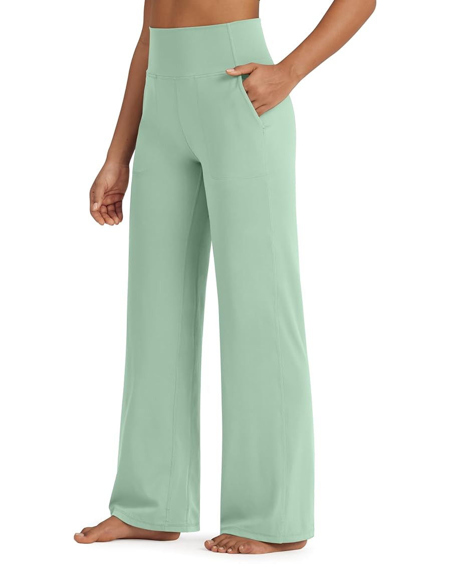 G4Free BareFeel High Stretch Yoga Pants Women Soft High Waisted Casual Wide Leg Pants with Pocket... | Amazon (US)