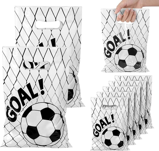 PEUTIER 50pcs Soccer Gift Bags - Football Goodie Snack Present Soccer Party Favor Bags for Team K... | Amazon (US)