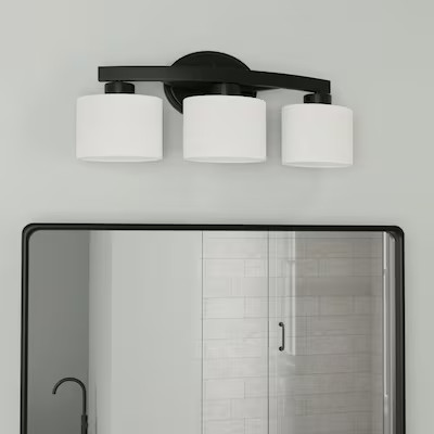 allen + roth Merington 21.5-in 3 -Light Matte Black Transitional Vanity light | Lowe's
