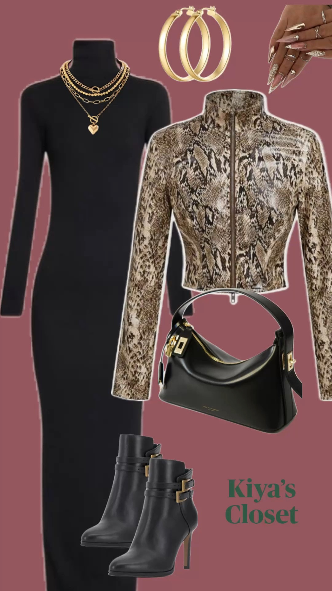 Winter chic just got an upgrade 🖤✨ This snakeskin jacket adds the perfect pop to a classic black midi dress, paired with gold accents and sleek boots. Shop the entire look now on my LTK and stay stylish all season!

#LTKOver40 #LTKWorkwear #LTKStyleTip