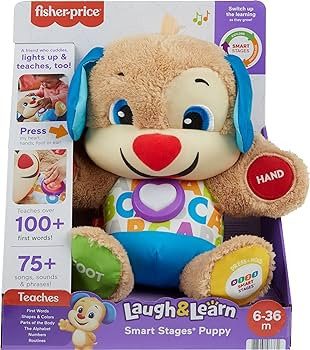 Fisher-Price Baby & Toddler Toy Laugh & Learn Smart Stages Puppy Musical Plush with Lights & Phra... | Amazon (US)