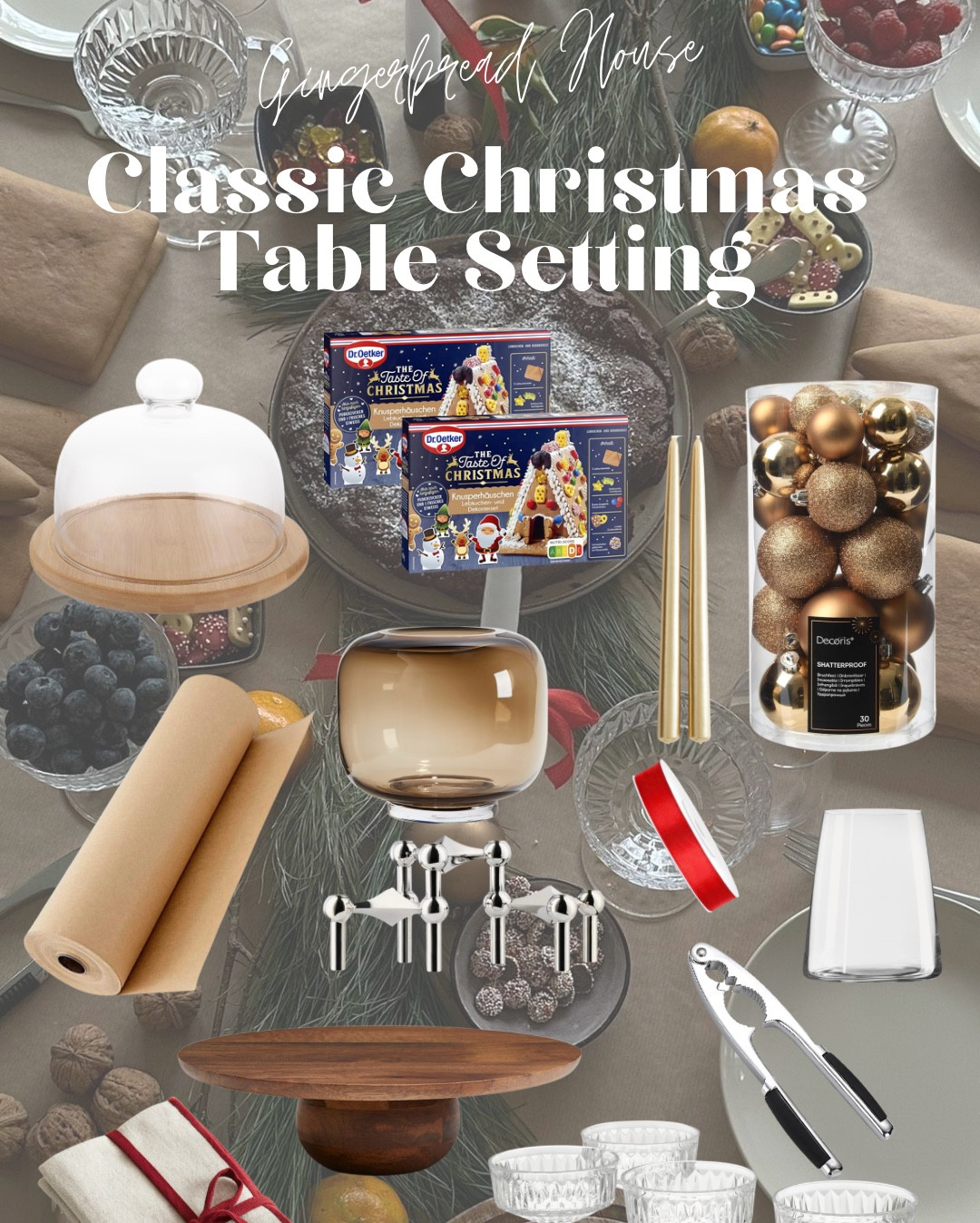 Classic Christmas Table Setting - let’s build gingerbread houses ♥️ 
#xmas #xmasdecor #tablesetting #xmastablesetting #christmas #decor #interior 

#LTKhome #LTKwinter