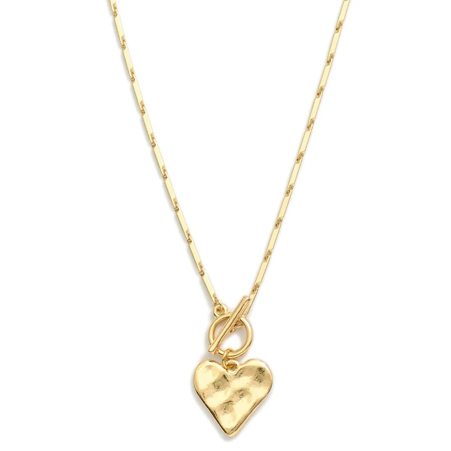 Textured Heart Toggle Necklace | Erin McDermott Jewelry