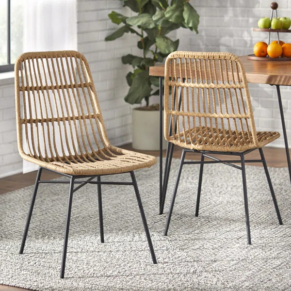 Laskowski Slat Back Side Chair in Brown (Set of 2) | Wayfair North America