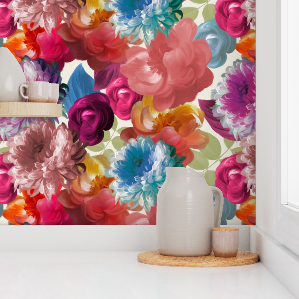 Speakeasy Floral Plum Wallpaper | Spoonflower | Spoonflower