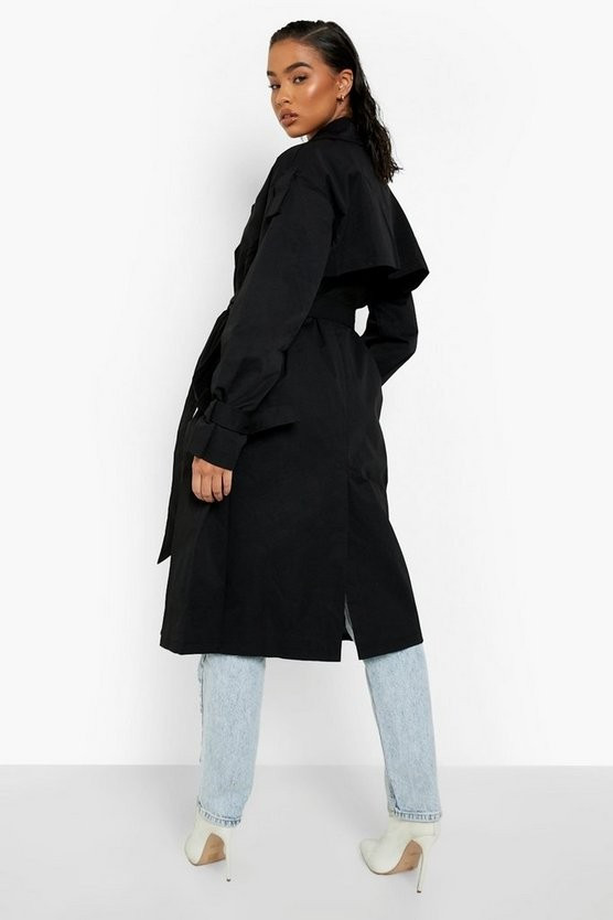 Tie Cuff Double Breasted Trench Coat | Boohoo.com (UK & IE)