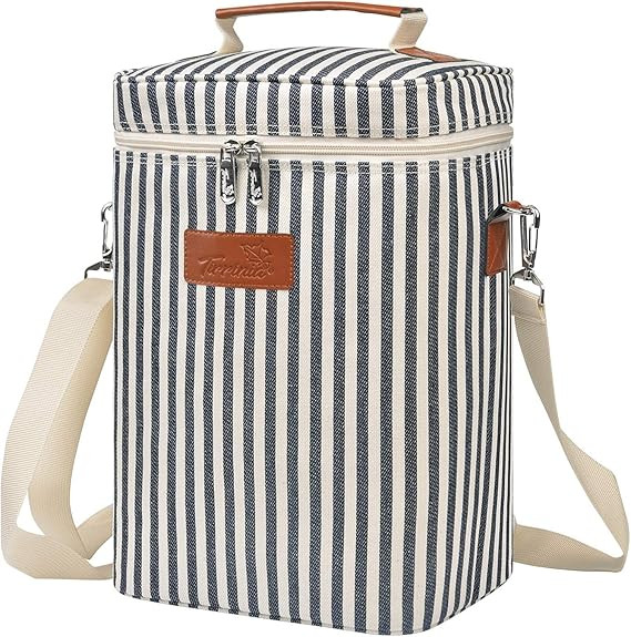 Tirrinia 4 Bottle Wine Carrier - Leakproof & Insulated Padded Portable Versatile Wine Carrying Co... | Amazon (US)