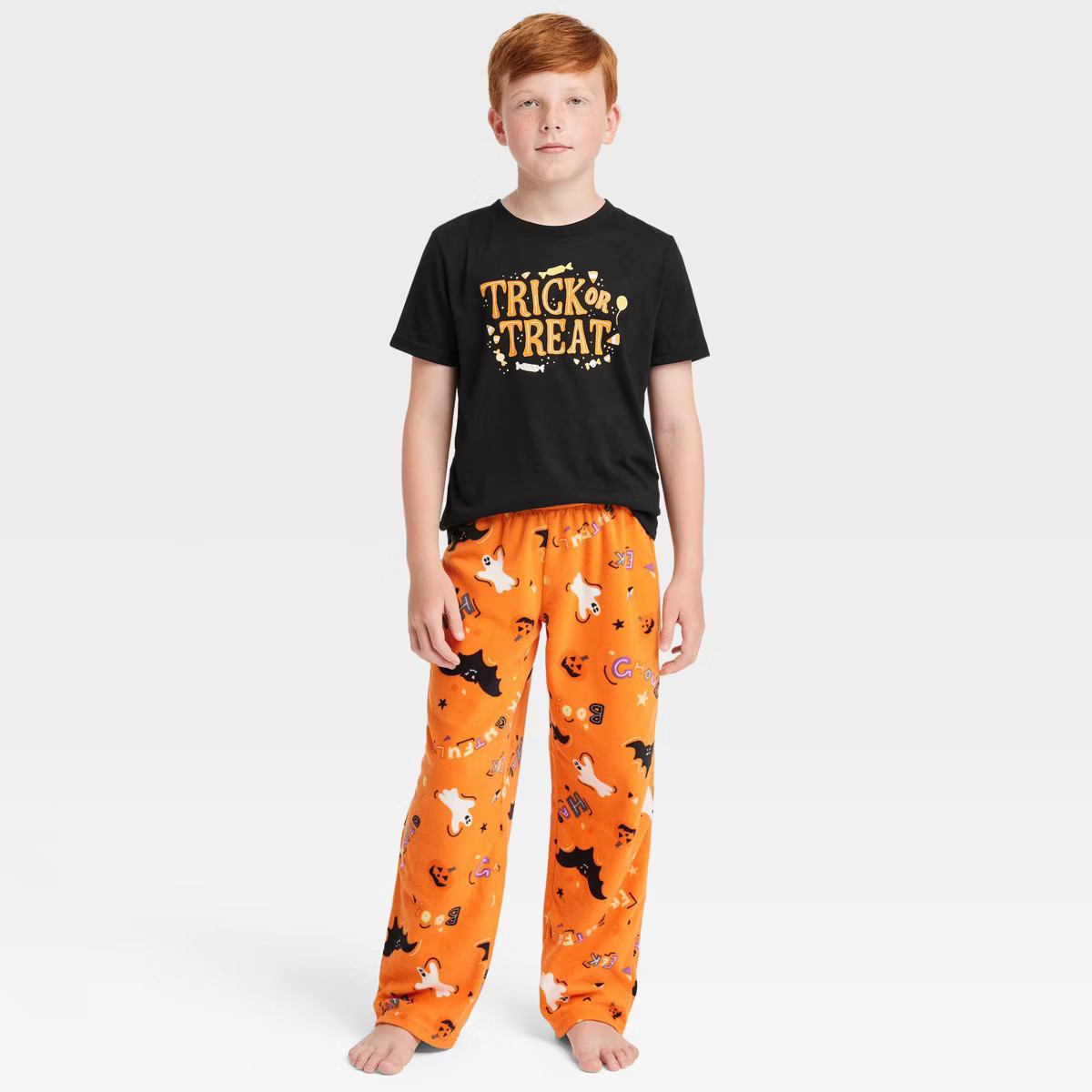 Kids' Halloween Matching Family Fleece Pajama Pants - Hyde & EEK! Boutique™ Orange | Target