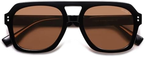 SOJOS Retro Thick Polarized Aviator Sunglasses for Women Men, Large Trendy Bold Square Pilot Shad... | Amazon (US)