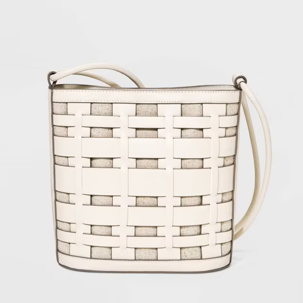Basket Weave Woven Bucket Bag - A New Day™ | Target