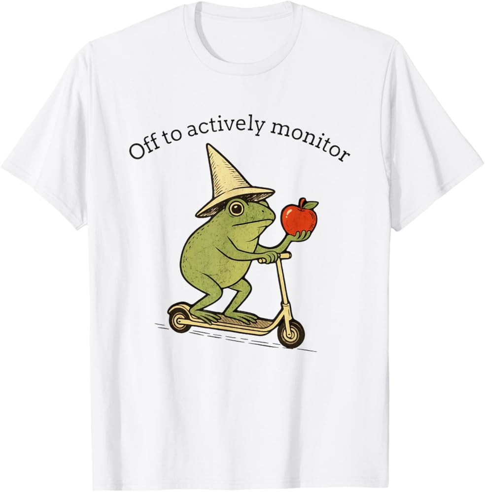 Off to Actively Monitor Funny Frog Scooter Teacher Testing T-Shirt | Amazon (US)