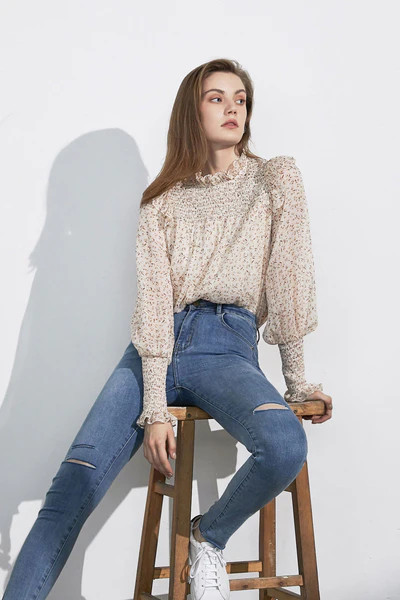 Delilah Cream Floral Blouse | J.ING