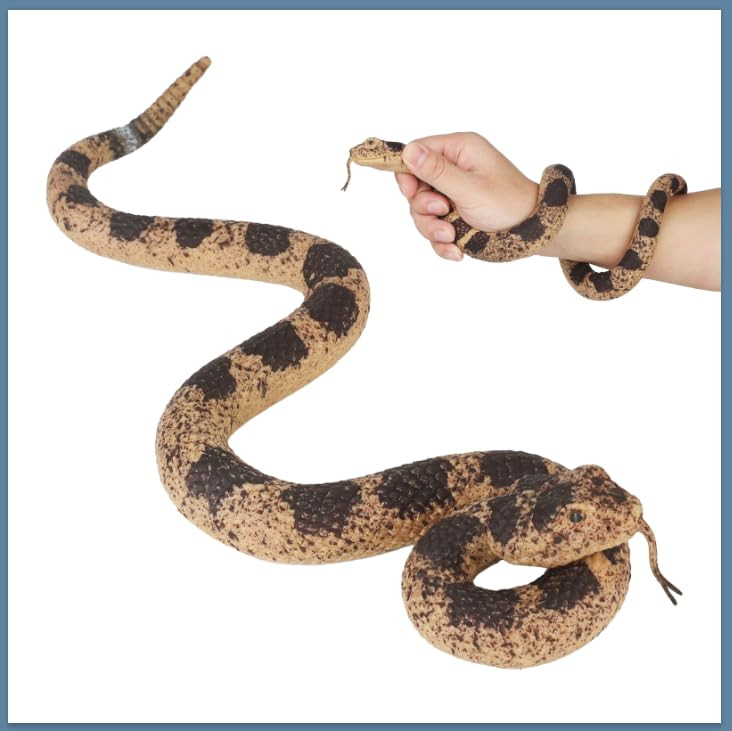 Realistic Rubber Snake Prank Toy - Scare Birds & Mice, Rattlesnake Toy Figurines for Stress Relie... | Amazon (US)