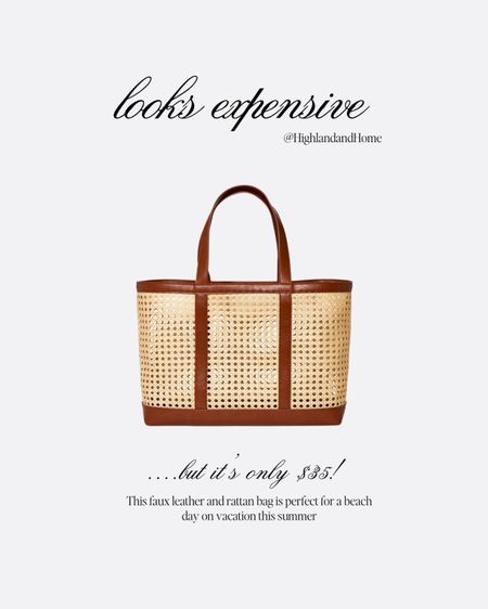 This faux leather and rattan bag is perfect for summer vacations and beach days. It’s only $35 and looks designer. It’s also available in black. 

#LTKFindsUnder50 #LTKStyleTip #LTKTravel