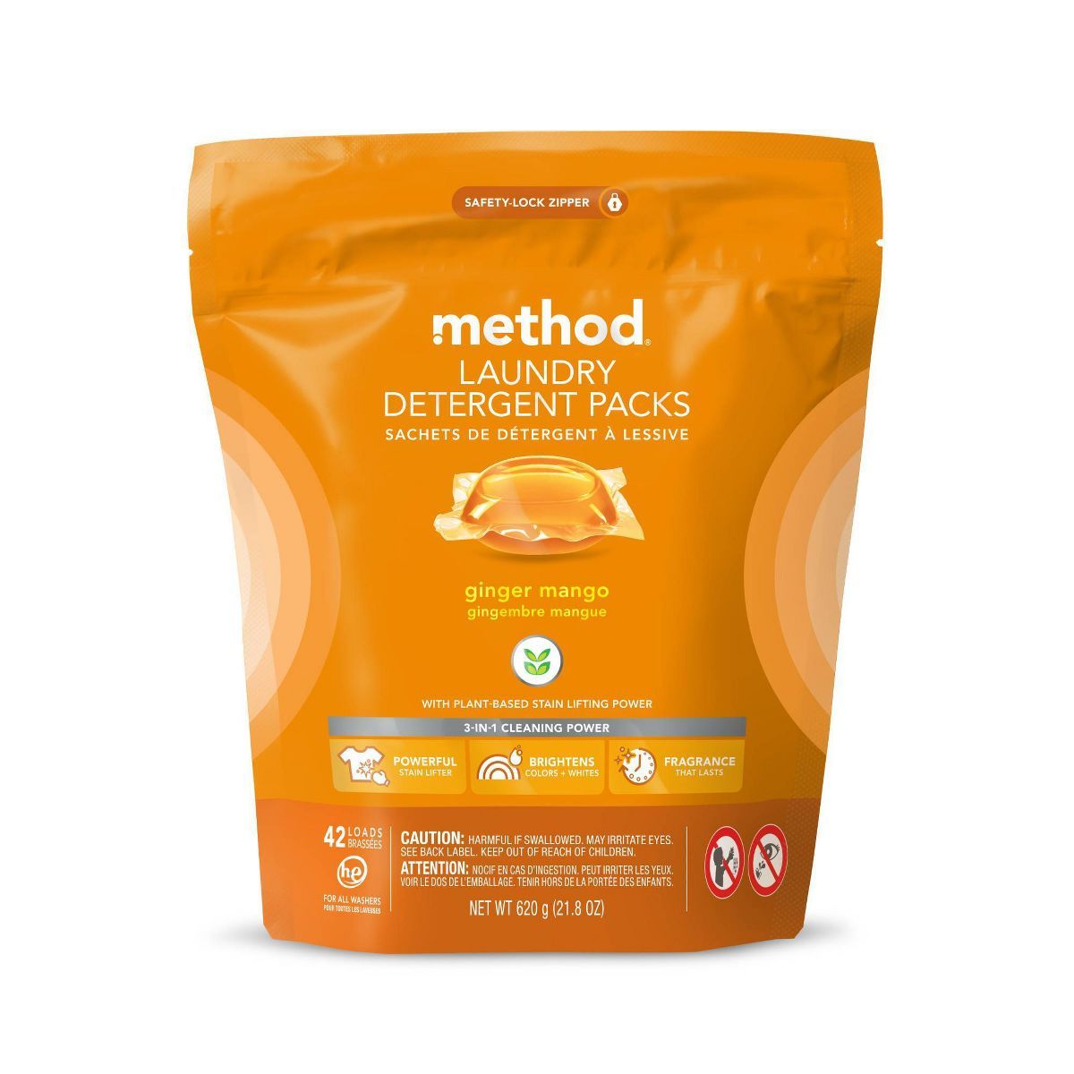 Method Ginger Mango Laundry Detergent Packs - 42ct/21.8oz | Target