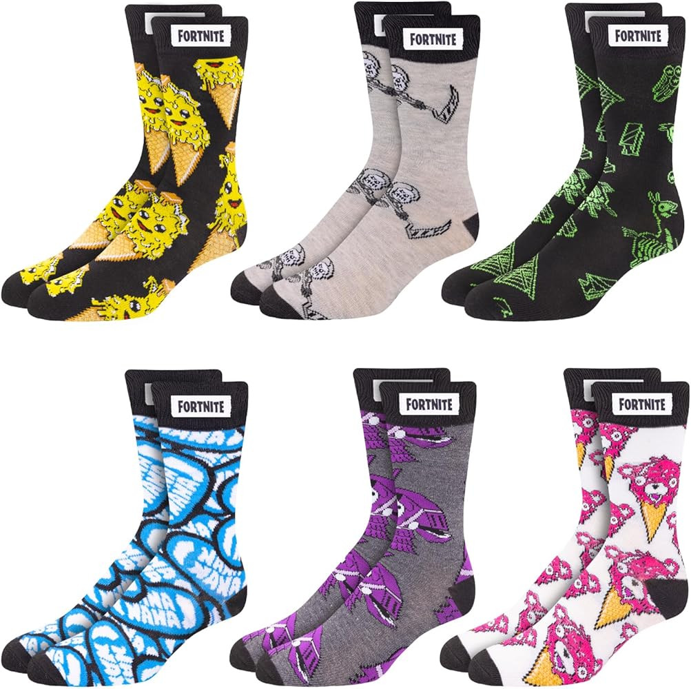 FORTNITE Fun: 6-Pack High Socks for Boys and Teens – Vibrant Gaming Designs, Comfortable Fit, D... | Amazon (US)