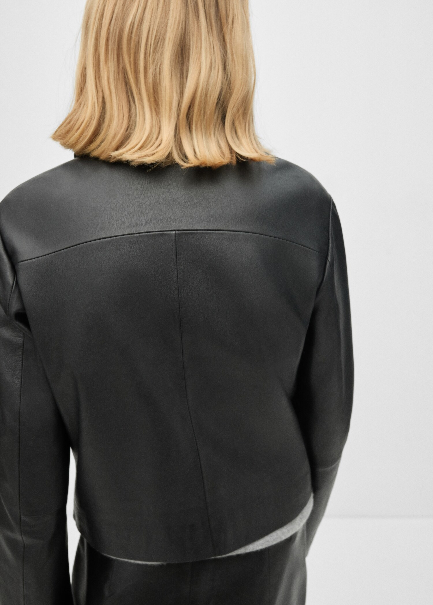 100% leather jacket with buttons | MANGO (UK)