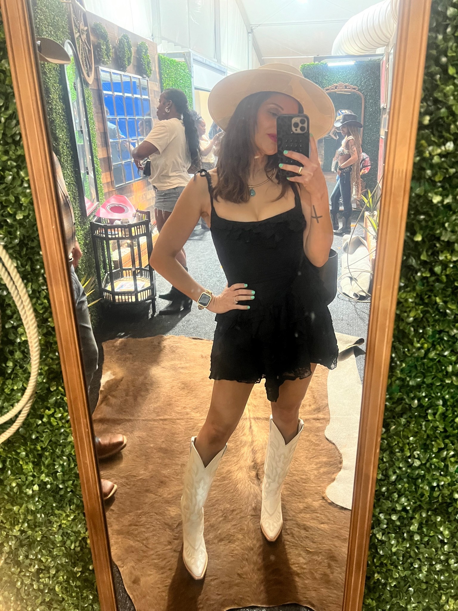 Revolve dress. Cowgirl style. Boots 
Festival 

#LTKU #LTKStyleTip #LTKFestival