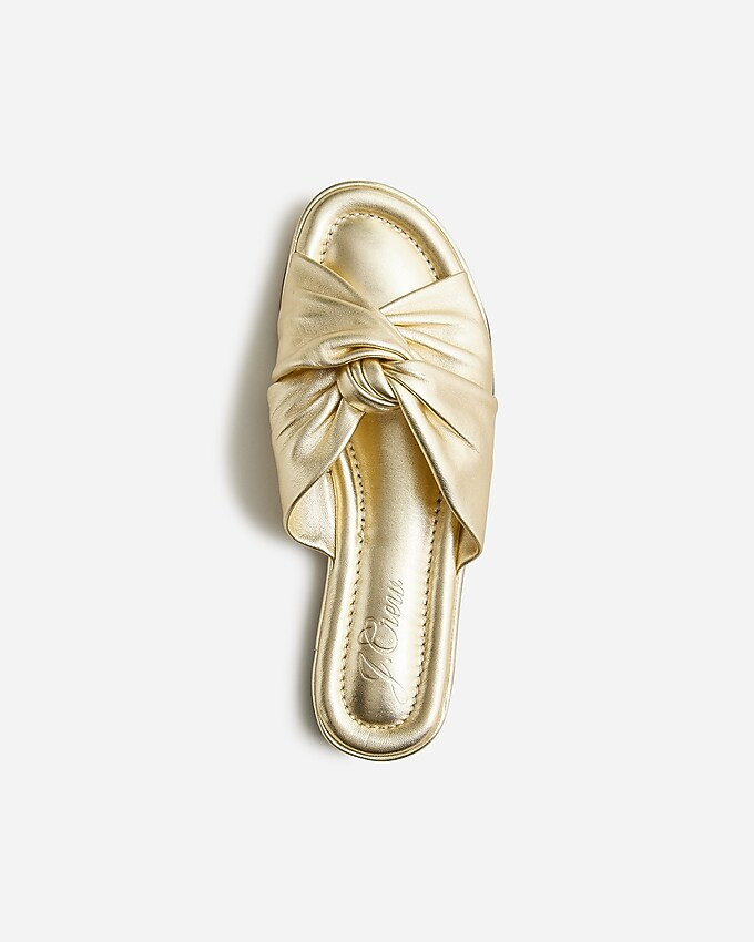 Menorca padded twist-knot sandals in metallic leather | J. Crew US