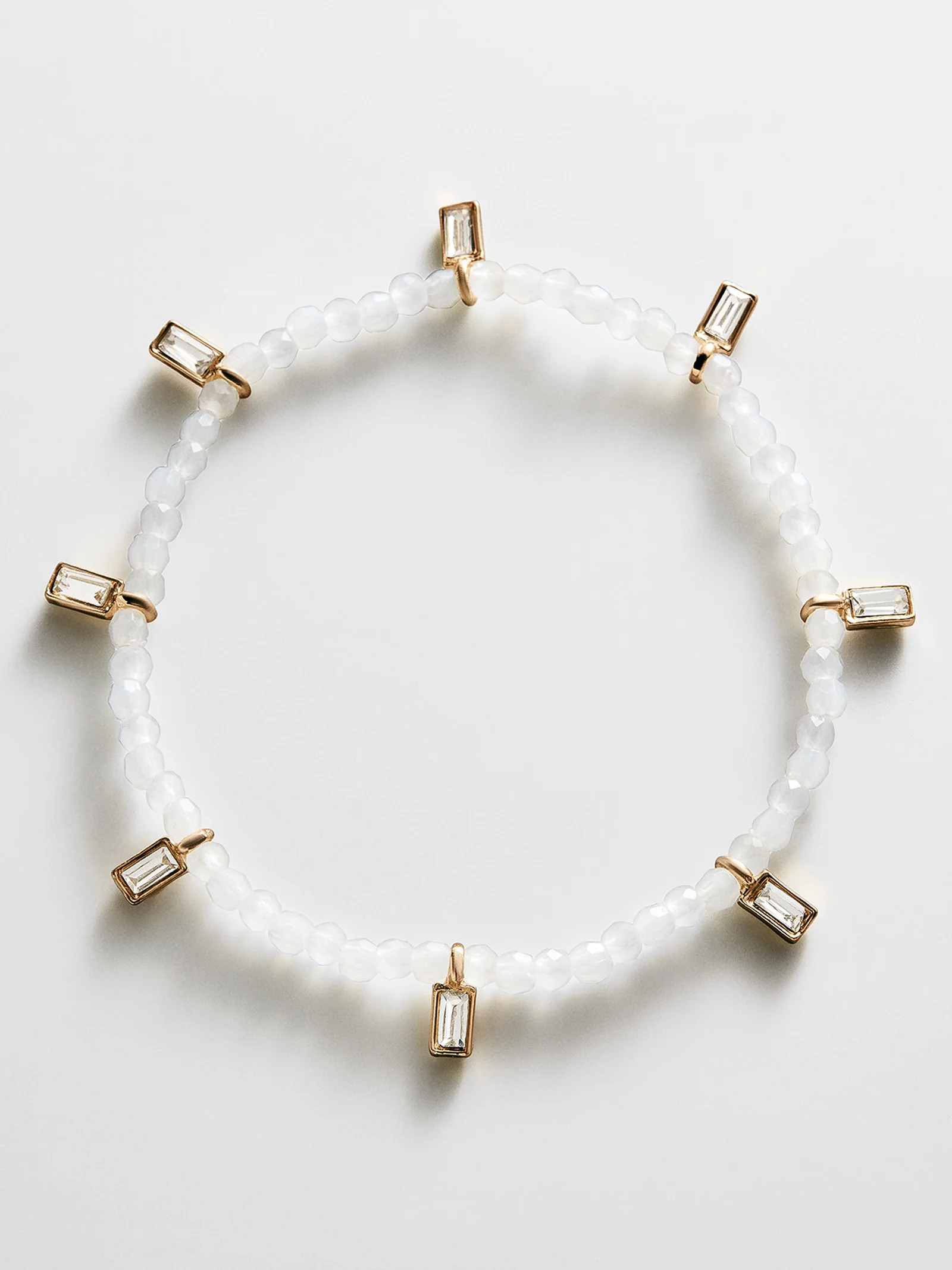 Crystal Beaded Bracelet - White | BaubleBar