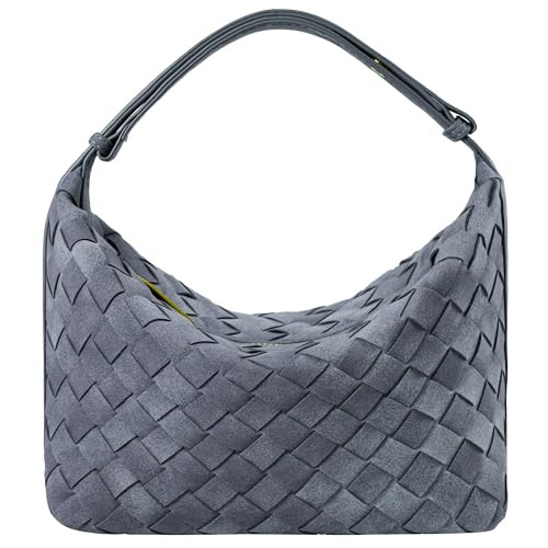 Suede Leather Handbag for Women, Leather Woven Bag, Small Clutch Bag Suede Handbag, Underarm Purs... | Amazon (US)