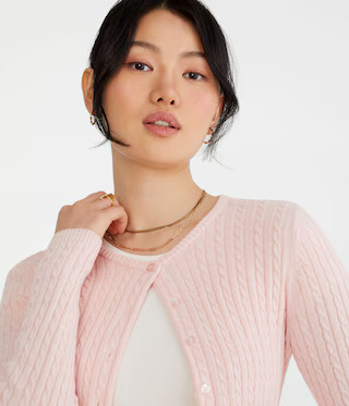 Cable Knit Crew Cardigan | Aeropostale