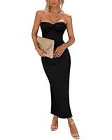Sdencin Women Sexy Twist Knot Front Ribbed Knit Bodycon Bandeau Tube Dress Casual Solid Strapless... | Amazon (US)