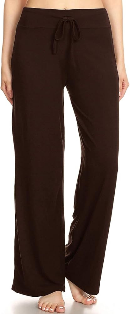 Leggings Depot Women's Drawstring Pajama Pants Wide Leg Casual Lounge Pants | Comfy Sleepwear | Y... | Amazon (US)