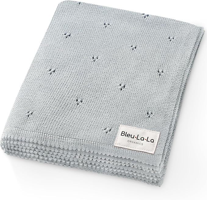 Organic Pointelle Receiving Swaddle Blanket for Boys - 100% Luxury Organic Soft Cotton Knit Warm ... | Amazon (US)