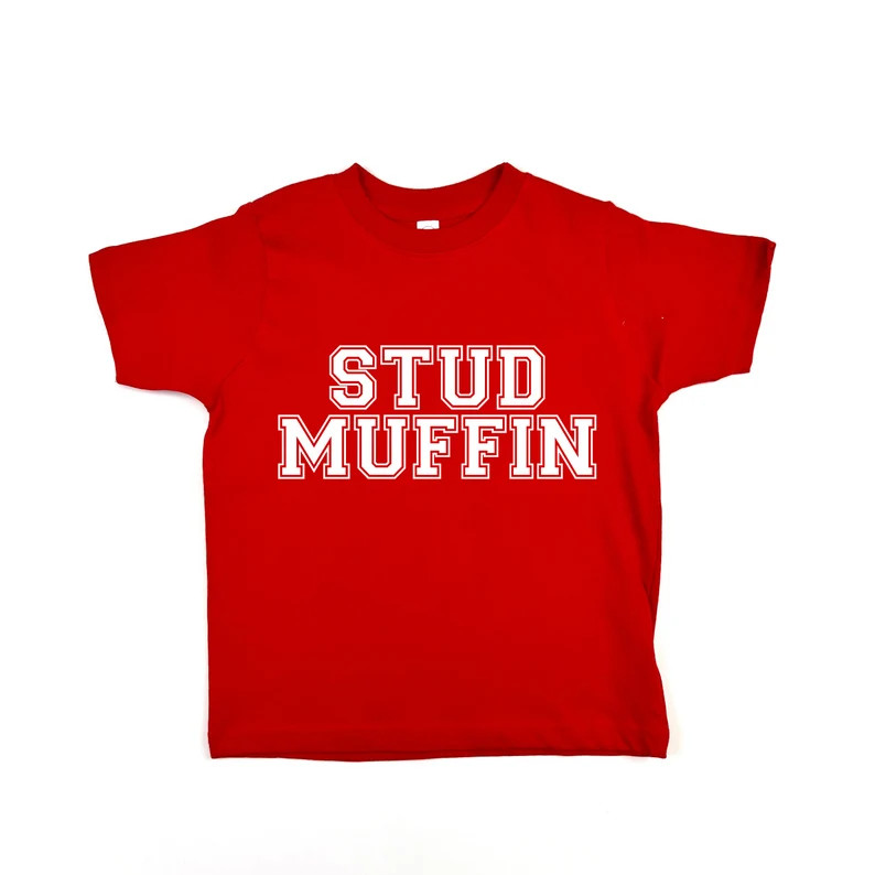 Stud Muffin Sweatshirt, Boys Valentines T Shirt, Baby Boy Valentine's Day Outfit, Toddler Boy Val... | Etsy (US)
