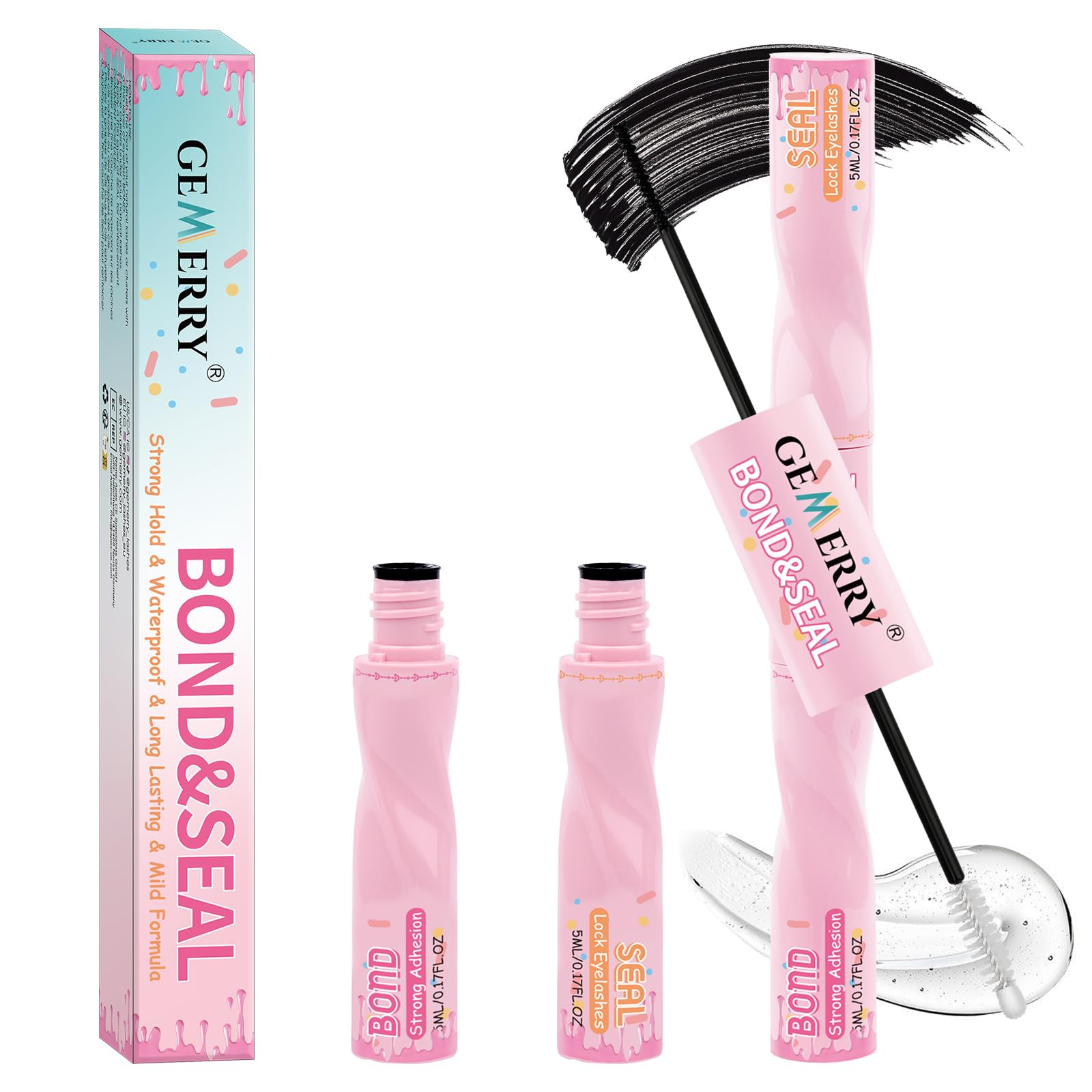 GEMERRY Lash Bond and Seal Waterproof Lash Cluster Glue Eyelash Glue for Eyelash Clusters DIY Use... | Amazon (US)