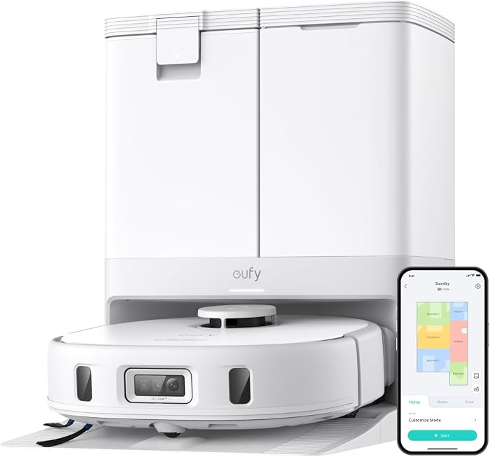 eufy X10 Pro Omni Robot Vacuum and Mop, Dual Mops, 12 mm Auto-Lift, White | Amazon (US)