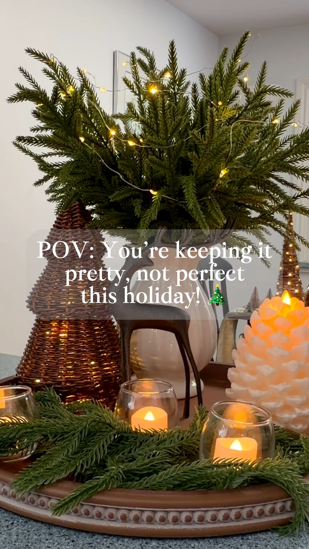 Creating a pretty, not perfect holiday centerpiece ✨
 I started with a simple tray, added greenery, and mixed in a few favorite pieces—like these rattan trees and deer from Amazon
 Shop everything linked on my LTK!

🏠 Follow for more real-life décor, home finds and organizing ideas for a home that’s pretty, not perfect!
 #HolidayCenterpiece #SimpleHolidayDecor #PrettyNotPerfect #Christmas Décor #AmazonHome
 

#LTKHoliday #LTKSeasonal #LTKHome