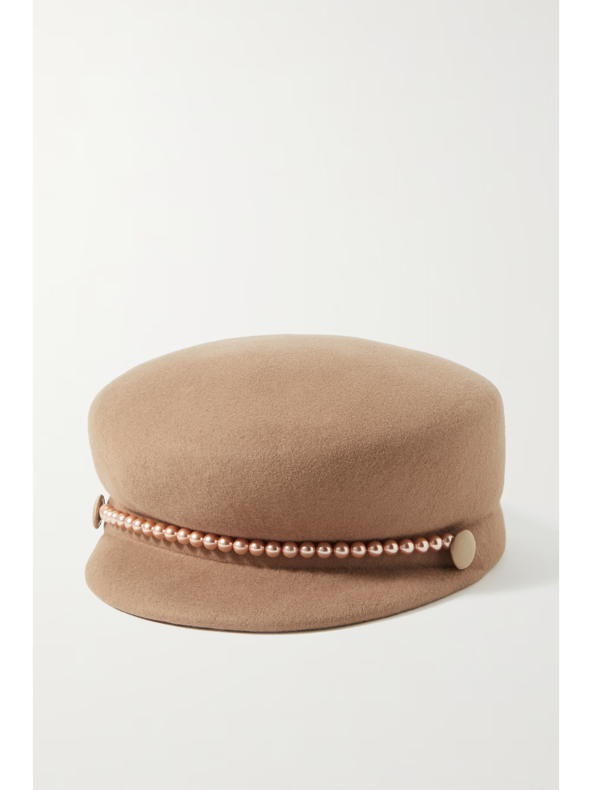 Sabrina faux pearl-embellished wool-felt cap | NET-A-PORTER (UK & EU)