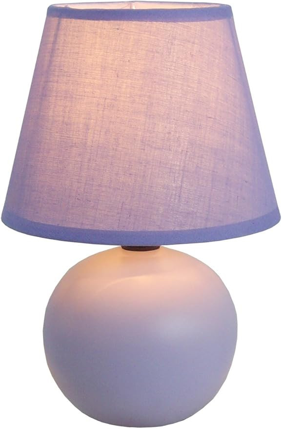 Simple Designs LT2008-PRP Mini Ceramic Globe Table Lamp, Purple | Amazon (US)