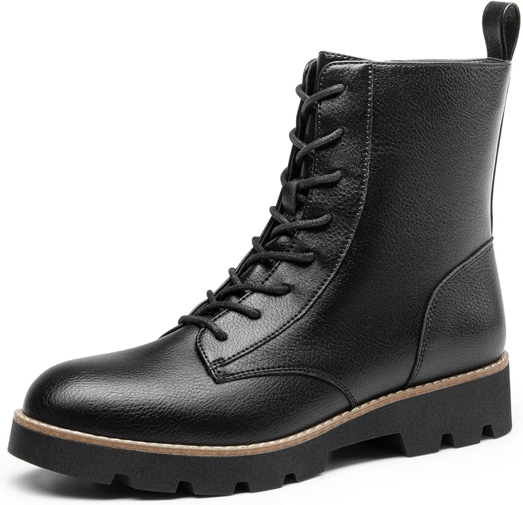 DREAM PAIRS Women's Combat Ankle Boots Lace up Lug Sole Fashion Booties Shoes | Amazon (US)