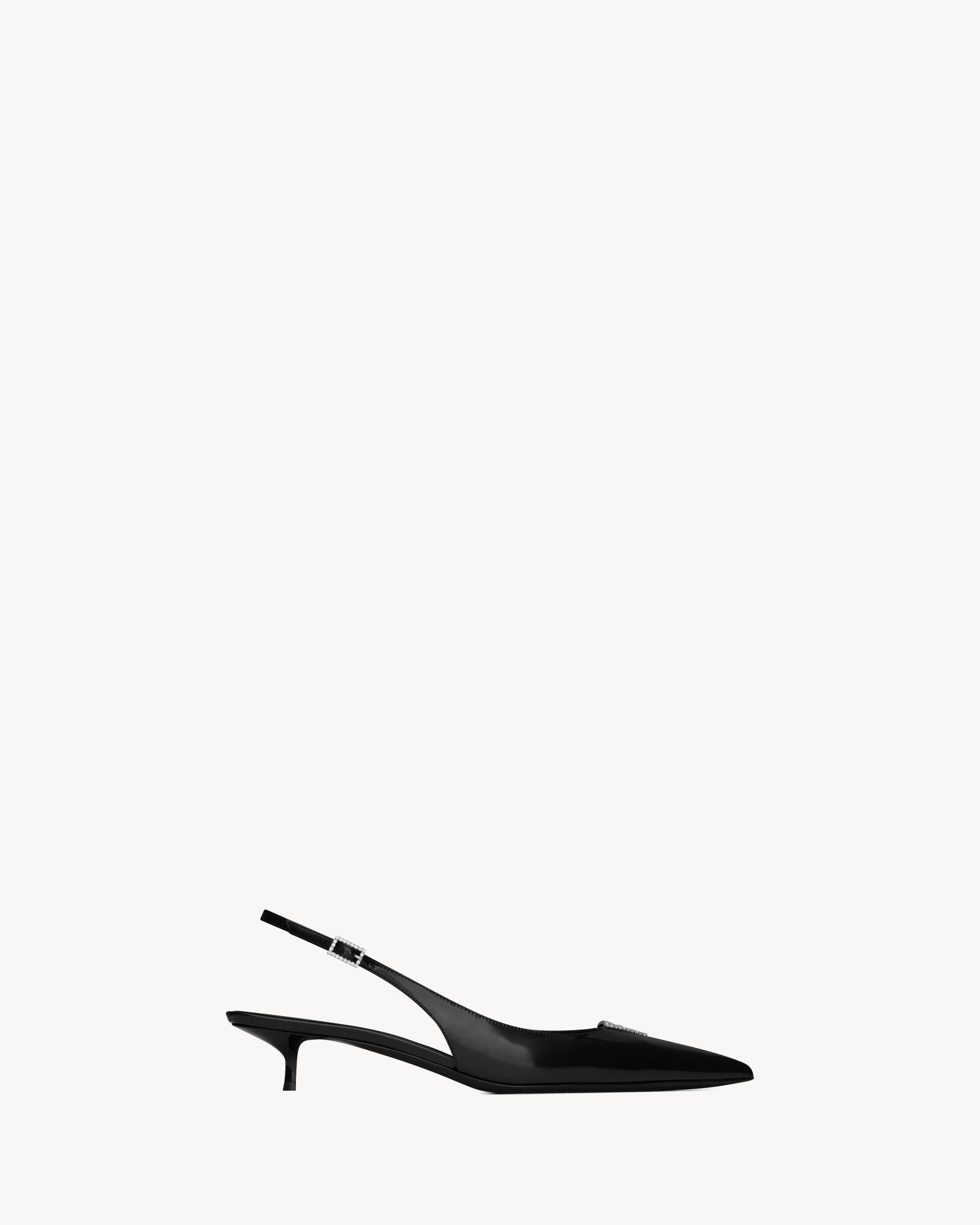 CHERISH Slingback-Pumps aus glasiertem Leder mit Strasssteinen | Saint Laurent Inc. (Global)