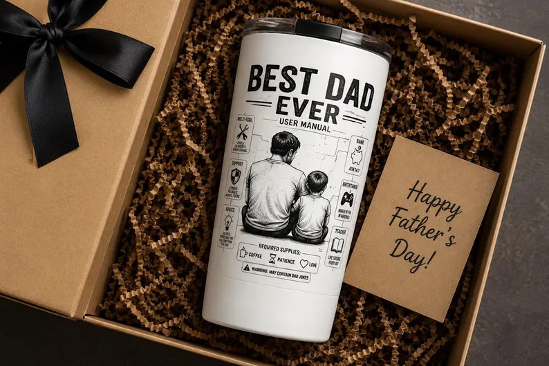 Best Dad Ever Tumbler | Funny Dad Gift | Father\u2019s Day Gift | 20oz Stainless Steel Travel Mug... | Etsy (Global)