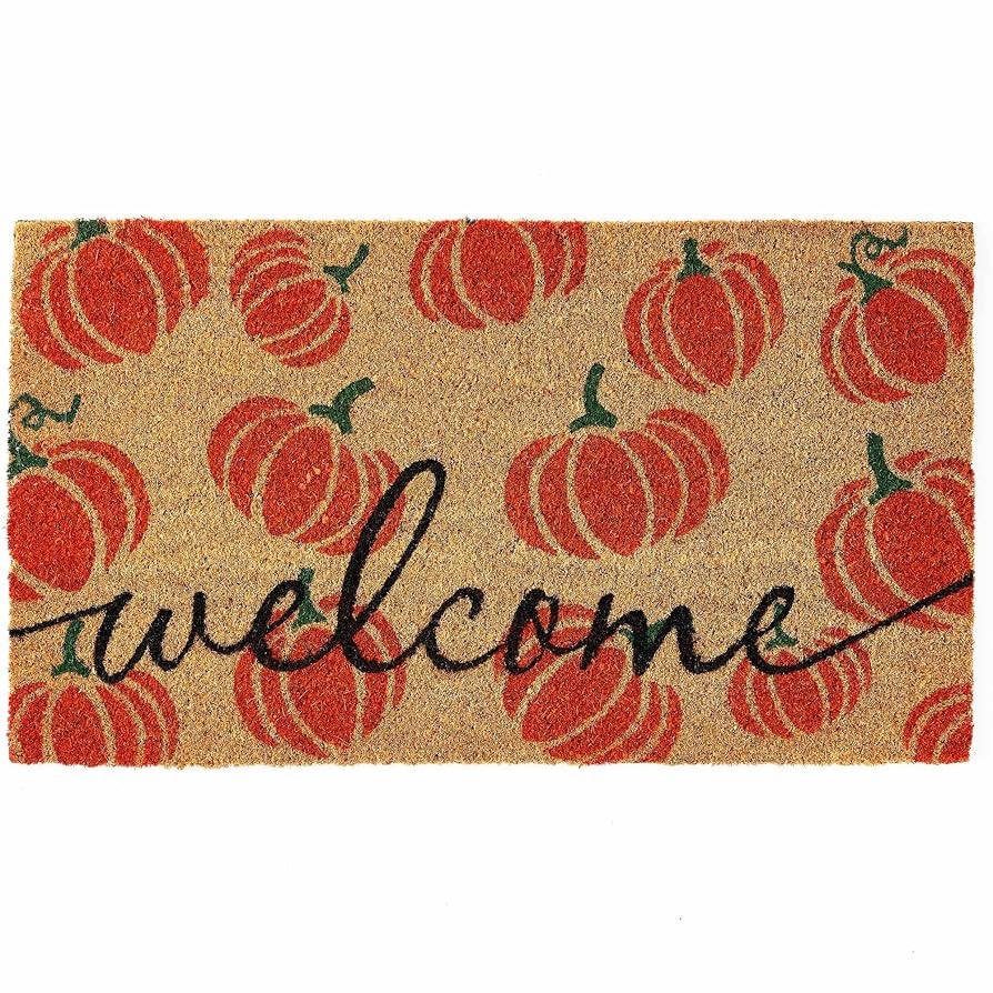 KANKUN Halloween Coco Coir Door Mat with Heavy Duty Backing, Welcome Doormat (17" x 30"), Doormat... | Amazon (US)