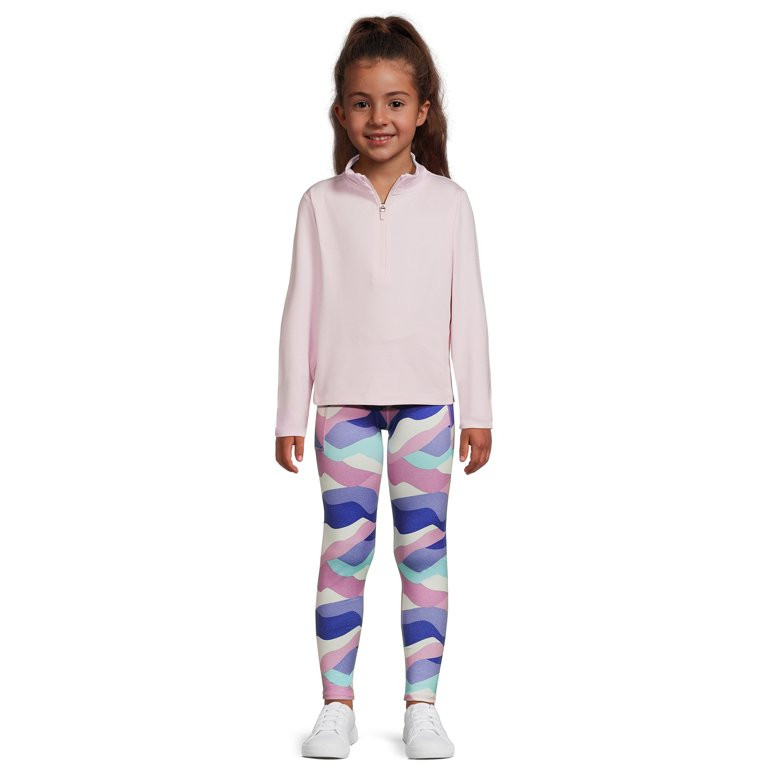 Athletic Works Girls Quarter-Zip Top and Leggings Set, 2-Piece, Sizes 4-18 & Plus | Walmart (US)