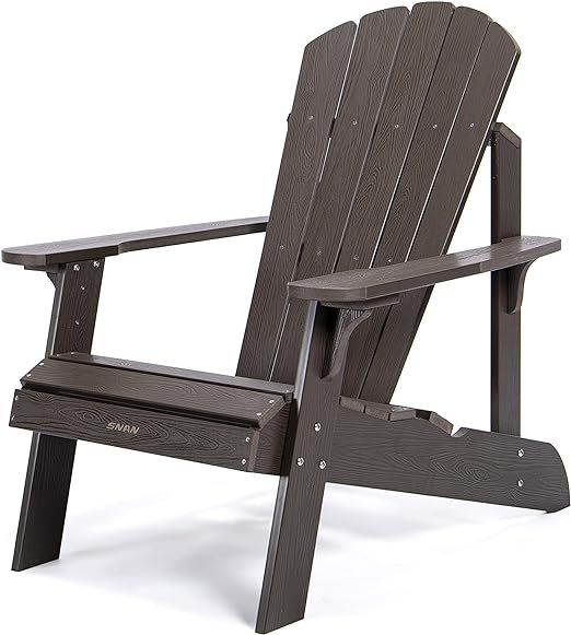 Oversized Adirondack Chair Weather Resistant, SNAN Poly Lumber Fade-Resistant Lounge Chair with E... | Amazon (US)