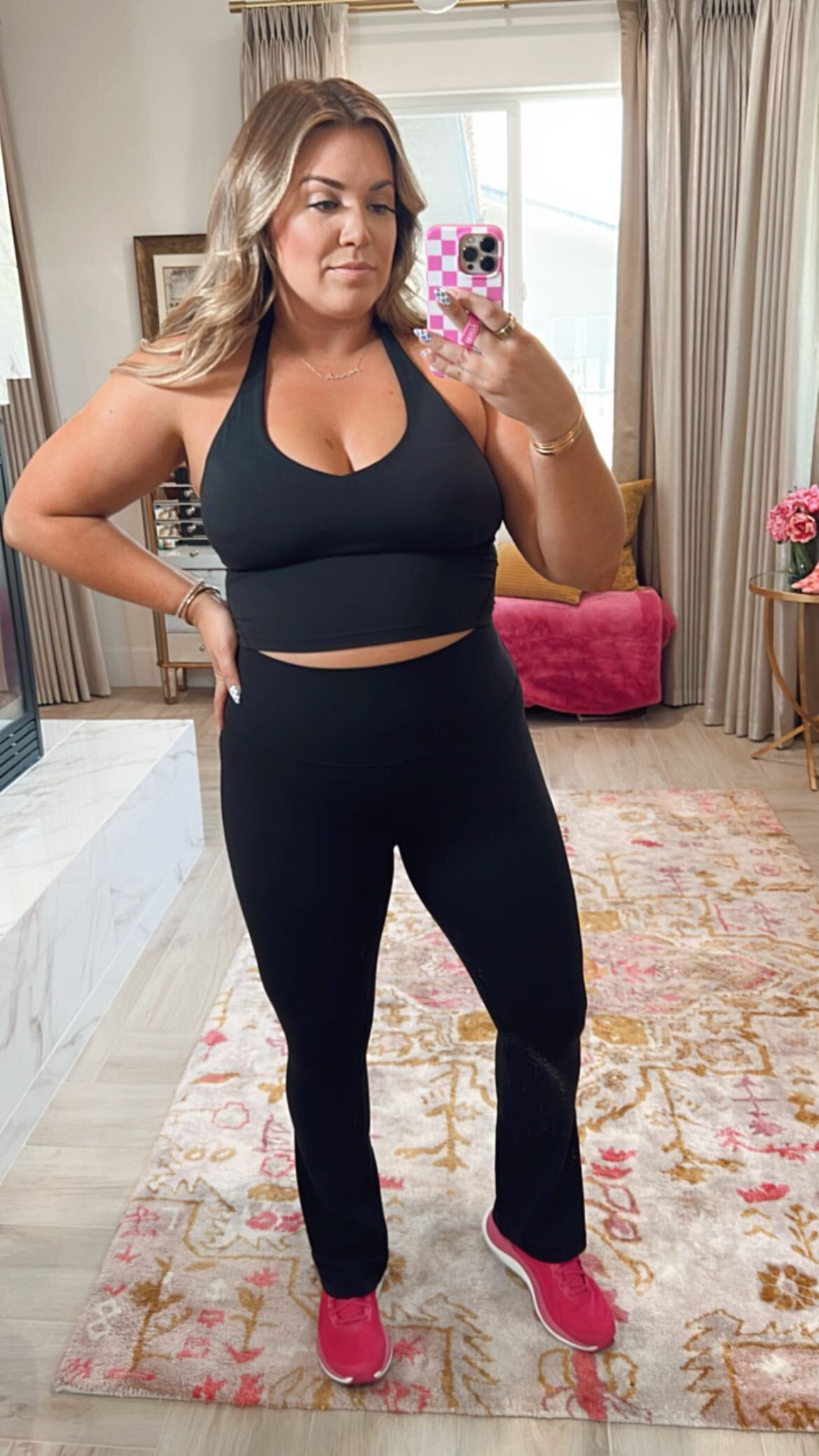 curvy workout outfit. I love the subtle flare on these pants! I’m wearing a size 12 in the top and size 10 in the pants 

#LTKFind #LTKSeasonal #LTKcurves