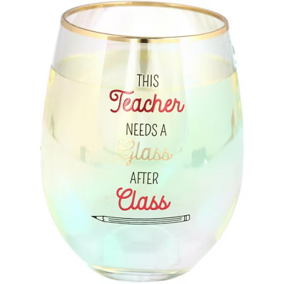 Pavilion Gift Company - Glass After Class - 18 oz Stemless Wine Glass - Drinkware | Target